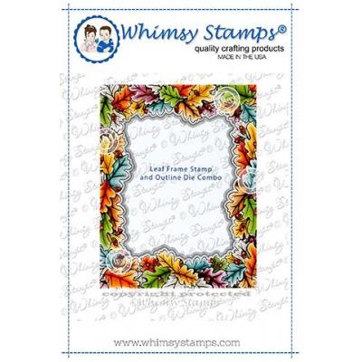 Whimsy Stamps Deb Davis Cling Stamp - Leaf Frame